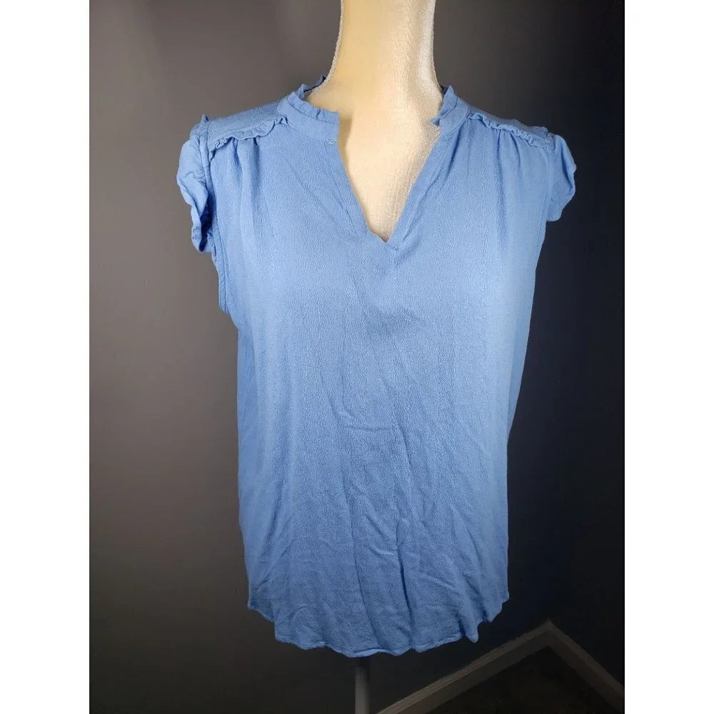 Kori America Flutter Sleeve Blouse Women's Size L.